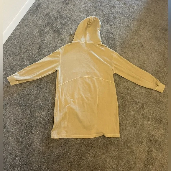 7 For All ManKind Tan Hooded Sweatshirt Dress - Picture 3 of 4